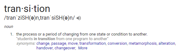2019 Definition of Transition